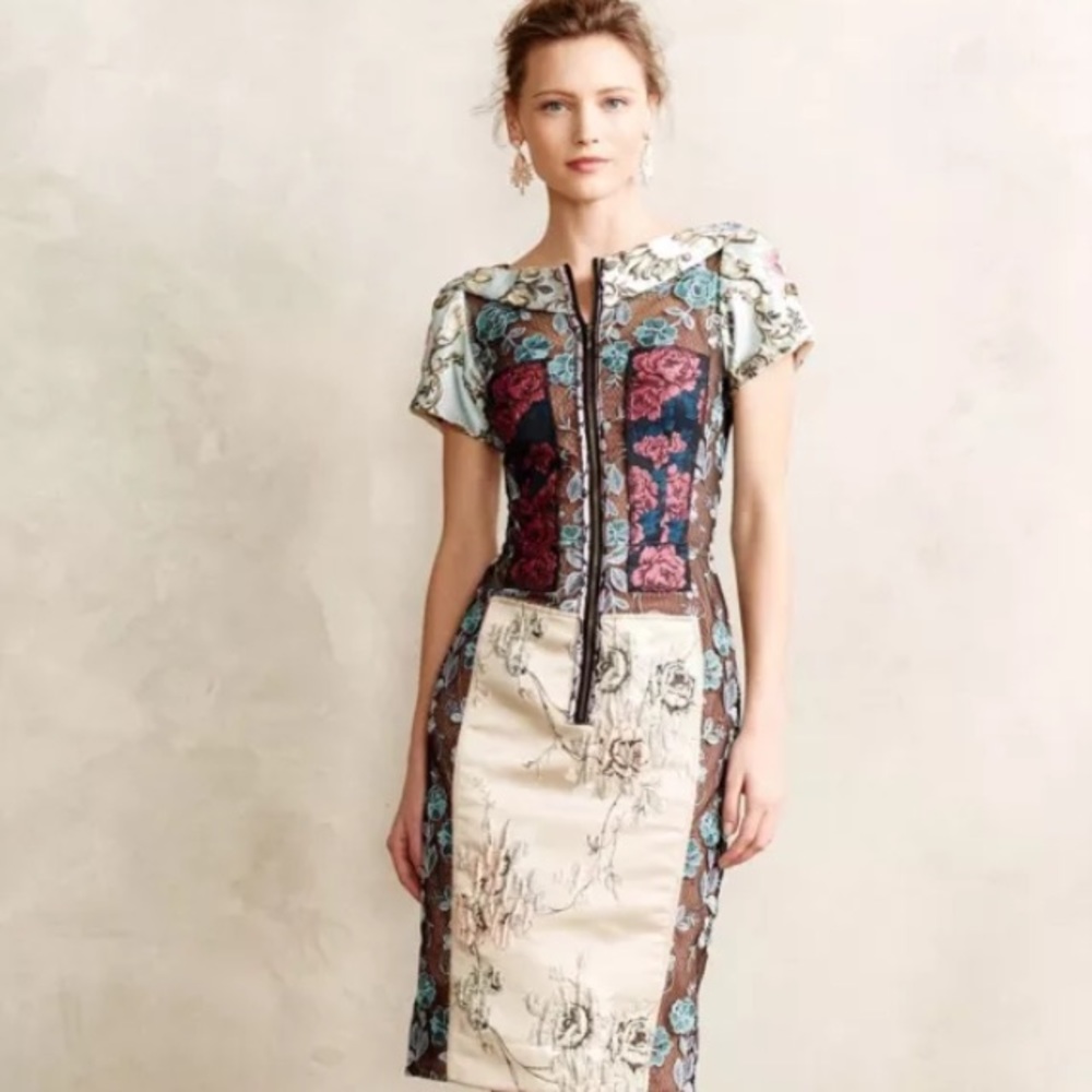 New Anthropologie Byron Lars Pieced Brocade Dress